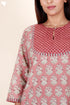 Cambric Cotton Kurta In Floral Block Print
