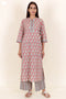 Cambric Cotton Kurta In Floral Block Print