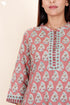 Cambric Cotton Kurta In Floral Block Print
