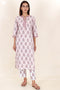 Cambric Cotton Kurta In Floral Block Print