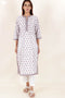 Cambric Cotton Kurta In Floral Block Print