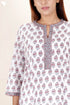 Cambric Cotton Kurta In Floral Block Print