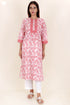 Cambric Cotton Kurta In Floral Block Print