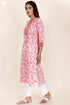 Cambric Cotton Kurta In Floral Block Print
