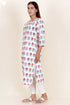 Cambric Cotton Kurta In Floral Block Print