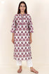 Cambric Cotton Kurta In Graphic Print