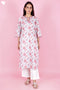Cambric Kurta In Floral Block Print