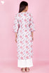 Cambric Kurta In Floral Block Print