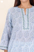 Mulmul Cotton Kurta In Floral Block Print