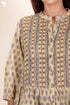 Mulmul Cotton Pleated Shirt In Floral Block Print