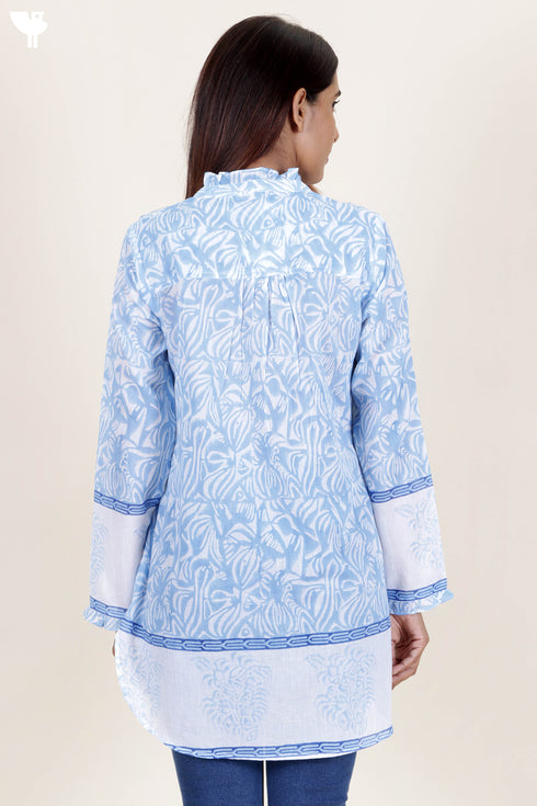Mulmul Cotton Shirt In Block Print