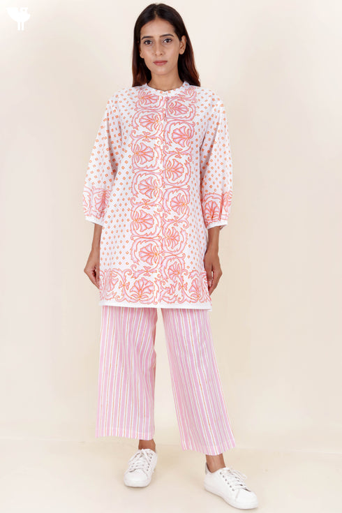 Cotton Co-Ord Set In Block Print