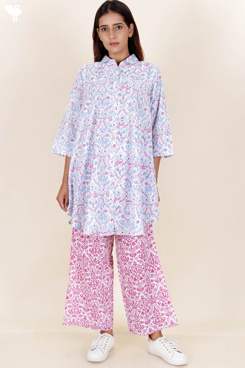 Cotton Co-Ord Set In Block Print