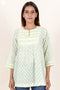 Mulmul Cotton Top In Floral Block Print