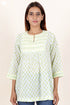 Mulmul Cotton Top In Floral Block Print