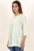 Mulmul Cotton Top In Floral Block Print