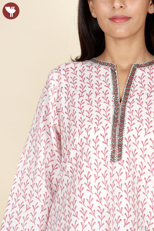 Cambric Cotton Top In Block Print