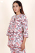 Cambric Cotton Pintucked Top In Floral Print