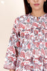 Cambric Cotton Pintucked Top In Floral Print
