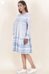 Cambric Cotton Short Tiered Dress In Block Print