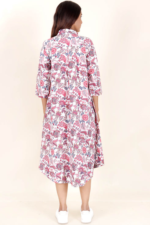 Cambric Cotton Dress In Floral Print