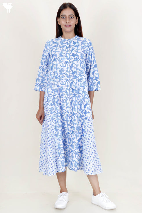 Cambric Cotton Dress In Floral Print