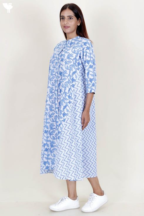 Cambric Cotton Dress In Floral Print