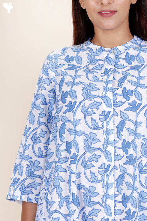 Cambric Cotton Dress In Floral Print