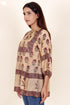 Modal Silk Top In Floral Block Print