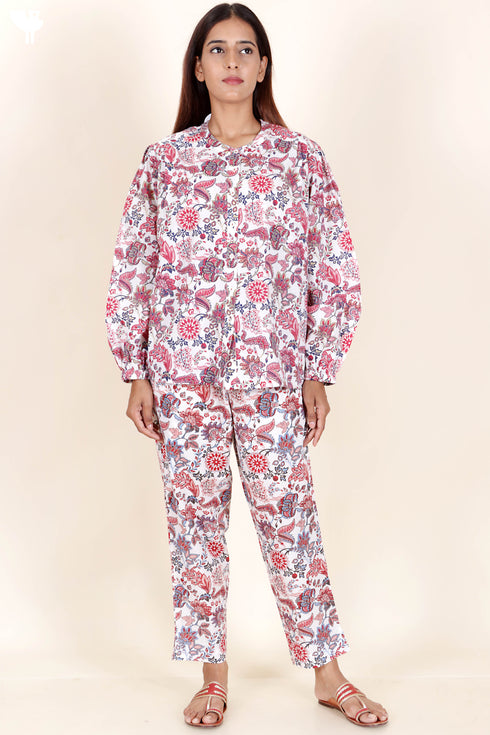 Cambric Cotton Top In Floral Print