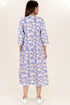 Cambric Cotton Dress In Floral Block Print