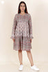 Mulmul Cotton Tiered Dress in Block Print
