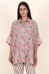 Cambric Cotton Boxy Shirt In Block Print