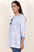 Mulmul Cotton Top In Floral Block Print