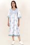 Cambric Cotton Dress In Floral Block Print
