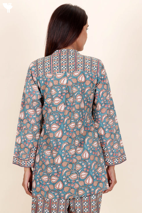 Cambric Cotton Top In Block Print