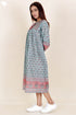Cotton Silk Dress In Block Print