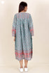Cotton Silk Dress In Block Print