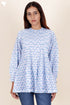 Cotton Pintuck Top In Block Print