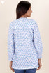 Cotton Pintuck Top In Block Print