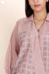 Cotton Silk Wrap Top In Block Print