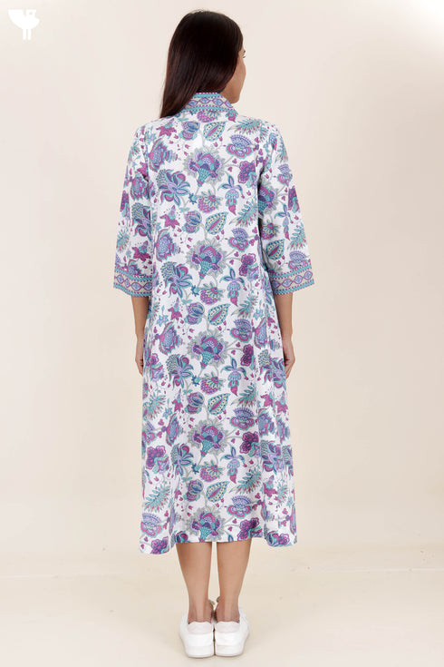 Cambric Cotton Dress With Floral Print