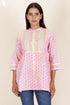 Cambric Cotton Top In Block Print