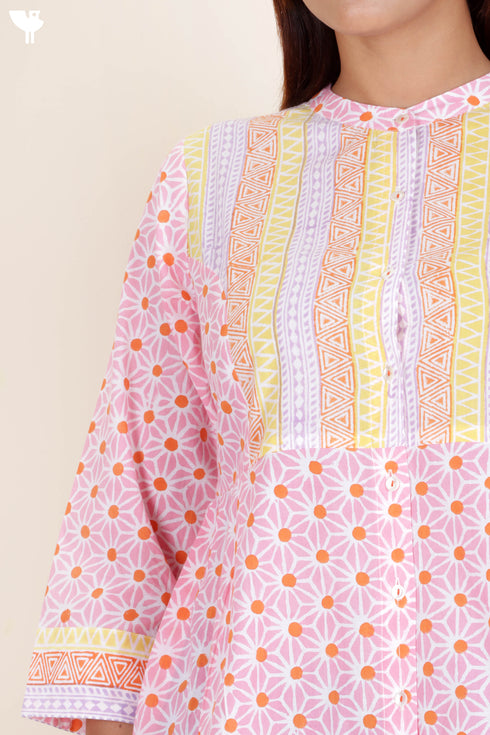 Cambric Cotton Top In Block Print