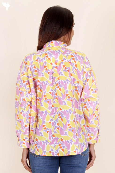 Cambric Cotton Shirt In Block Print