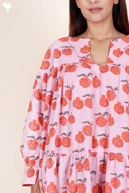 Slub Cotton DressIn Block Print