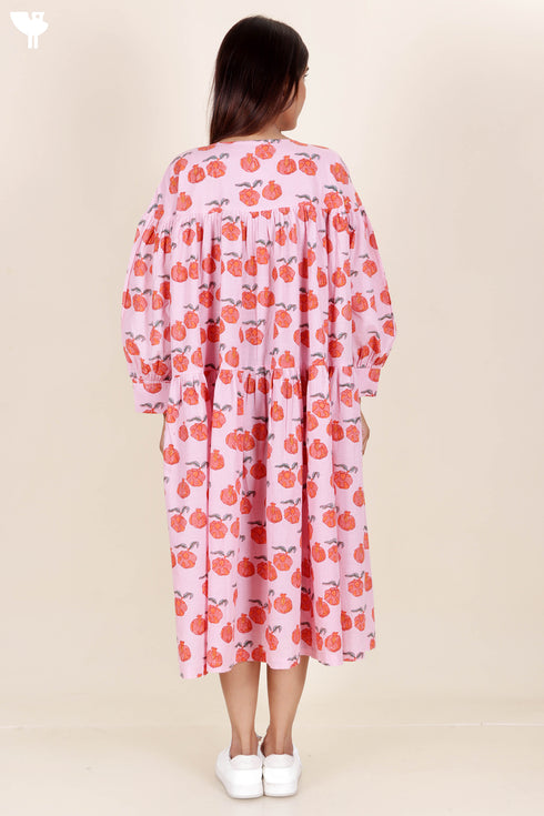 Slub Cotton DressIn Block Print