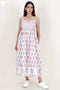 Cambric Cotton Strappy Dress With Block Print