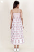 Cambric Cotton Strappy Dress With Block Print