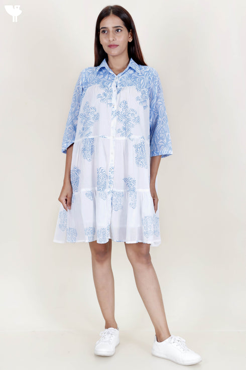 Mulmul Cotton Striped Midi Dress